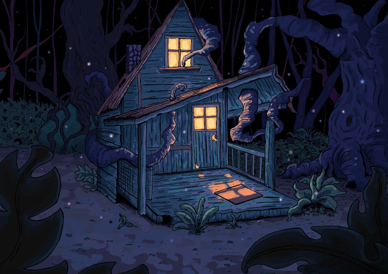 Cabane Nuit Illustration foret