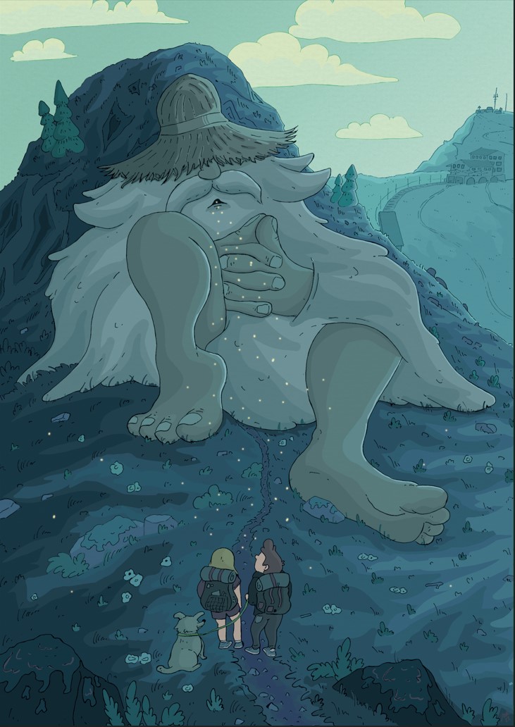 illustration d'un géant endormi aux rochers de naye