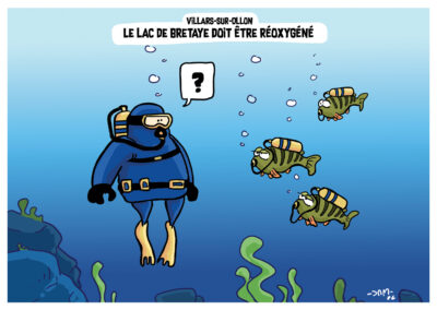dessin de presse oxygène lac dave the diver humour cartoon